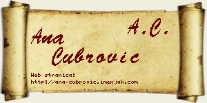 Ana Čubrović vizit kartica